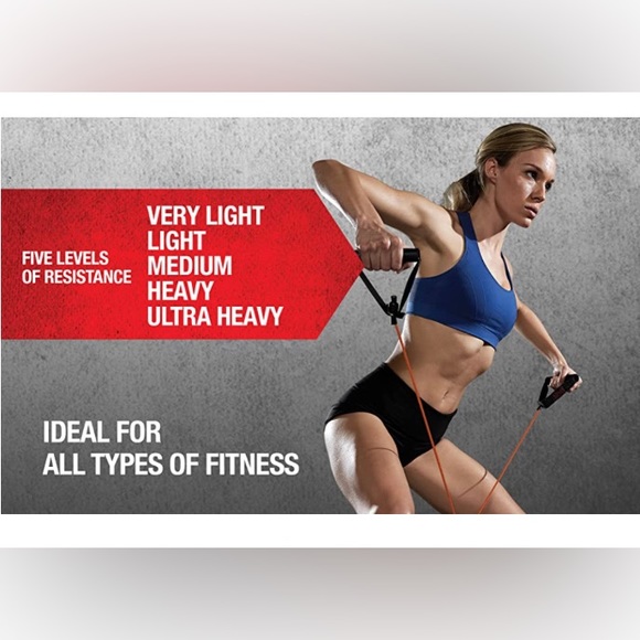 New SPRI Unisex Home GYM Workout Xertube Resistance Band Handles/Door Attachment - Picture 5 of 13